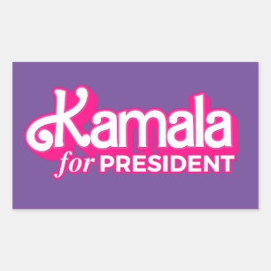 Kamala voor President Pink Style Rechthoekige Sticker