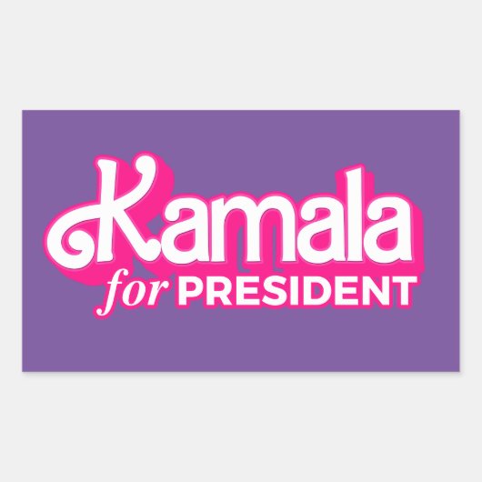 Kamala voor President Pink Style Rechthoekige Sticker (Voorkant)