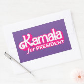 Kamala voor President Pink Style Rechthoekige Sticker (Envelop)