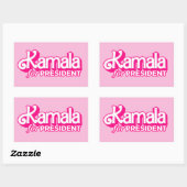 Kamala voor President Pink Style Rechthoekige Sticker (Vel)