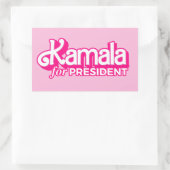 Kamala voor President Pink Style Rechthoekige Sticker (Tas)