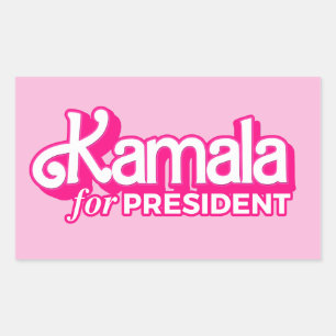 Kamala voor President Pink Style Rechthoekige Sticker