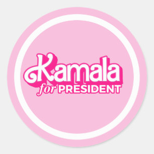 Kamala voor President Pink Style Ronde Sticker