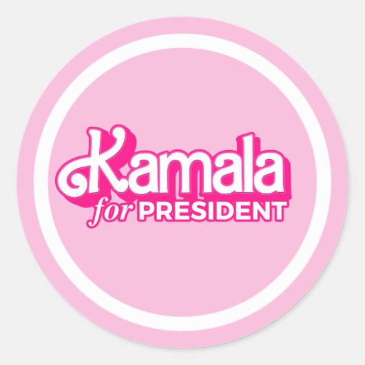 Kamala voor President Pink Style Ronde Sticker (Voorkant)