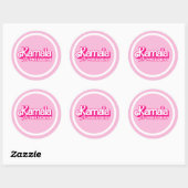 Kamala voor President Pink Style Ronde Sticker (Vel)