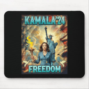 Kamala Voor President Slogan Standbeeld Liberty Pr Muismat