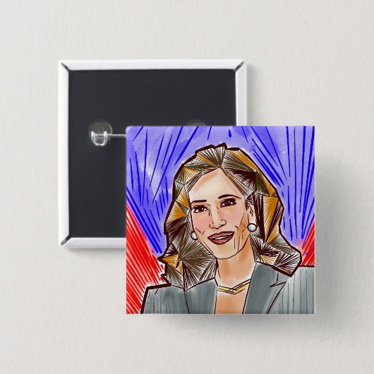 Kamala voor President Vierkante Button 5,1 Cm (Voorkant /achterkant)