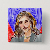 Kamala voor President Vierkante Button 5,1 Cm (Voorkant)