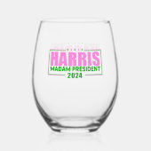 Kamala voor President wijnglas Wijnglas Zonder Voet (Voorkant)