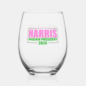 Kamala voor President wijnglas Wijnglas Zonder Voet (Achterkant)