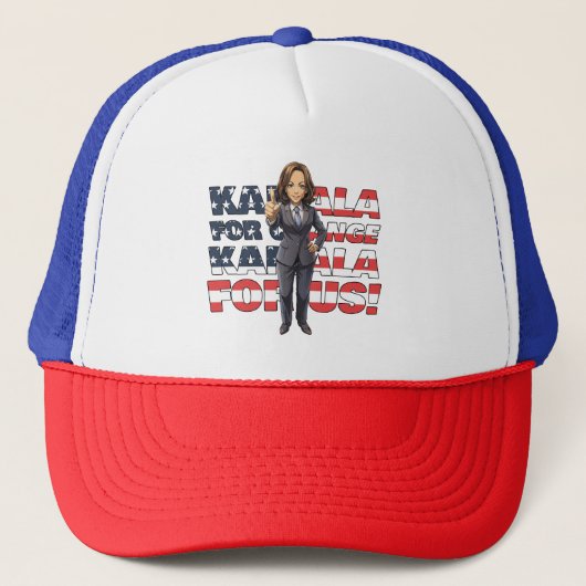 Kamala voor verandering, Kamala voor ons! Trucker Pet (Voorkant)