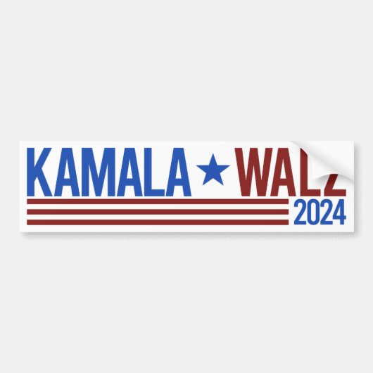 Kamala Walz 2024 Bumpersticker (Voorkant)