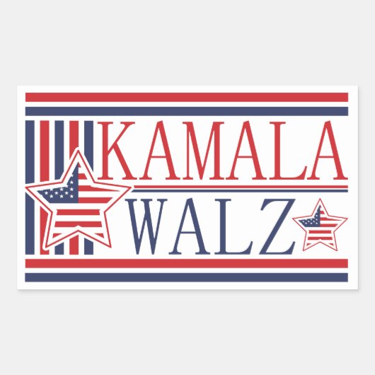 Kamala, Walz 2024 Democratische Ticket Campagne Rechthoekige Sticker (Voorkant)