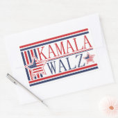 Kamala, Walz 2024 Democratische Ticket Campagne Rechthoekige Sticker (Envelop)
