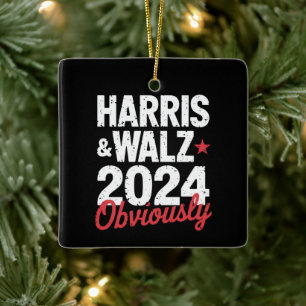 Kamala Walz Blijkbaar 2024 Harris Waltz 2024 Keramisch Ornament