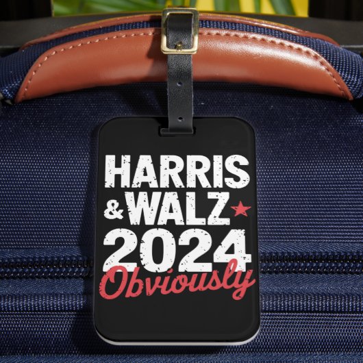 Kamala Walz uiteraard 2024 Harris Waltz 2024 Bagagelabel (Voorkant Insitu 2)