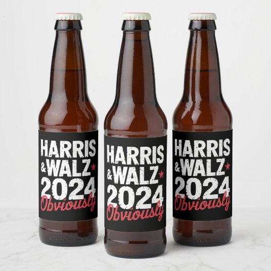 Kamala Walz uiteraard 2024 Harris Waltz 2024 Bier Etiket (Flessen)