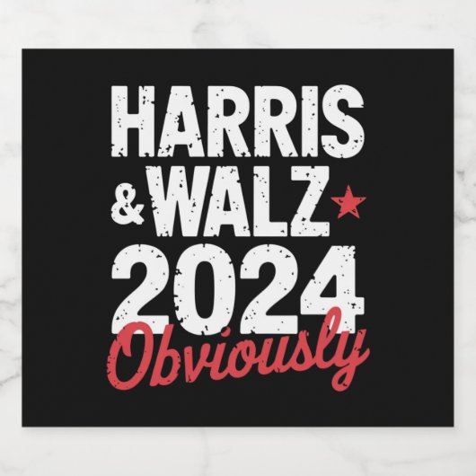 Kamala Walz uiteraard 2024 Harris Waltz 2024 Bier Etiket (Enkel label)
