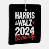 Kamala Walz uiteraard 2024 Harris Waltz 2024 Keramisch Ornament (Rechts)