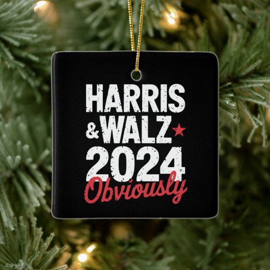 Kamala Walz uiteraard 2024 Harris Waltz 2024 Keramisch Ornament (Boom)