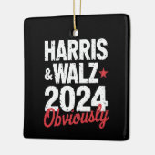 Kamala Walz uiteraard 2024 Harris Waltz 2024 Keramisch Ornament (Links)