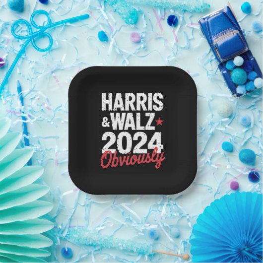 Kamala Walz uiteraard 2024 Harris Waltz 2024 Papieren Bordje (Feest)