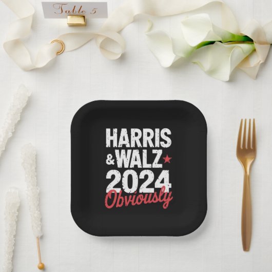 Kamala Walz uiteraard 2024 Harris Waltz 2024 Papieren Bordje (Huwelijk)