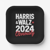 Kamala Walz uiteraard 2024 Harris Waltz 2024 Papieren Bordje (Voorkant)