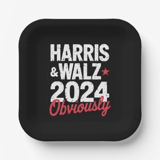 Kamala Walz uiteraard 2024 Harris Waltz 2024 Papieren Bordje (Voorkant)