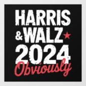Kamala Walz uiteraard 2024 Harris Waltz 2024 Raamsticker (Vel)