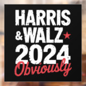 Kamala Walz uiteraard 2024 Harris Waltz 2024 Raamsticker (Vel 2)