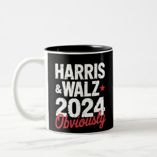Kamala Walz uiteraard 2024 Harris Waltz 2024 Tweekleurige Koffiemok