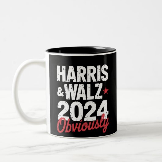 Kamala Walz uiteraard 2024 Harris Waltz 2024 Tweekleurige Koffiemok (Links)