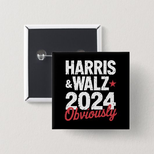 Kamala Walz uiteraard 2024 Harris Waltz 2024 Vierkante Button 5,1 Cm (Voorkant /achterkant)