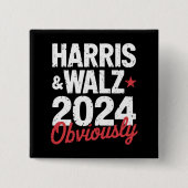 Kamala Walz uiteraard 2024 Harris Waltz 2024 Vierkante Button 5,1 Cm (Voorkant)