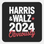 Kamala Walz uiteraard 2024 Harris Waltz 2024 Vierkante Sticker (Voorkant)