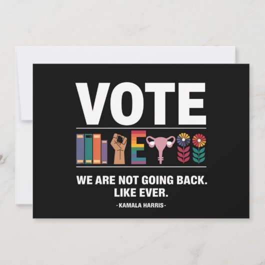 Kamala, we gaan niet terug zoals elke feminist kaart (Voorkant)