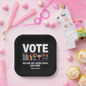 Kamala, we gaan niet terug zoals elke feminist papieren bordje (Feest)