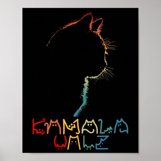 Kamala Wheimer Lettering Positief Grappig Cat Lady Poster (Voorkant)