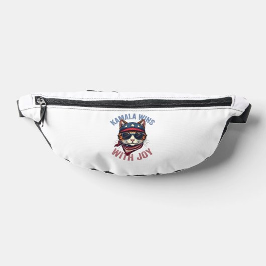 Kamala Wint met Joy Harris Walz Kat Dame Verkiezin Heuptasje (Liggend)