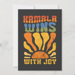 Kamala wint met Joy Retro Boho Harris Walz Kaart