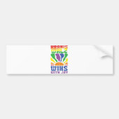 Kamala wint met Joy Retro Boho Harris Walz LGBT Bumpersticker (Voorkant)