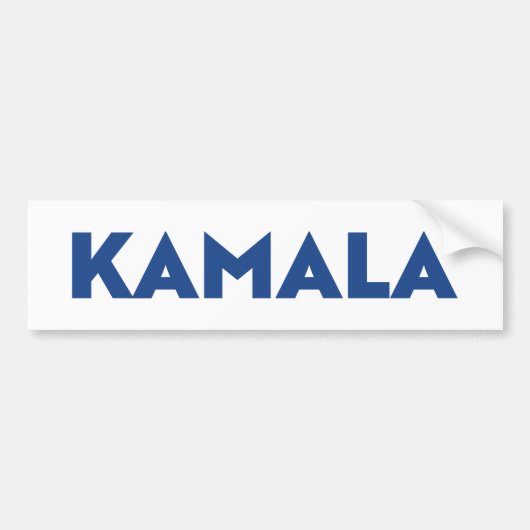 Kamala wit en blauw moderne vet typografie bumpersticker (Voorkant)