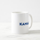Kamala wit en blauw moderne vet typografie koffiemok (Voorkant rechts)