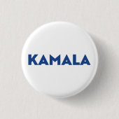 Kamala Wit en Blauw Moderne Vet Typografie Ronde Button 3,2 Cm (Voorkant)