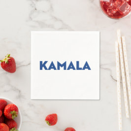 Kamala wit en blauw moderne vet typografie servet