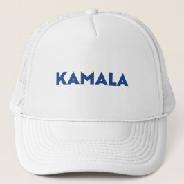 Kamala wit en blauw moderne vet typografie trucker pet