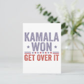 Kamala won de Harris Walz verkiezing Briefkaart (Staand voorkant)