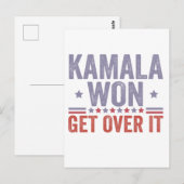 Kamala won de Harris Walz verkiezing Briefkaart (Voorkant / Achterkant)