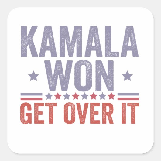 Kamala won de Harris Walz verkiezing Vierkante Sticker (Voorkant)